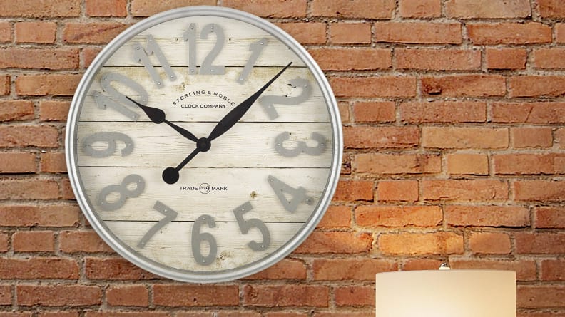 Decorate your wall with this farmhouse-style clock.