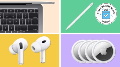 AirPods, AirTags, MacBook, Pencil