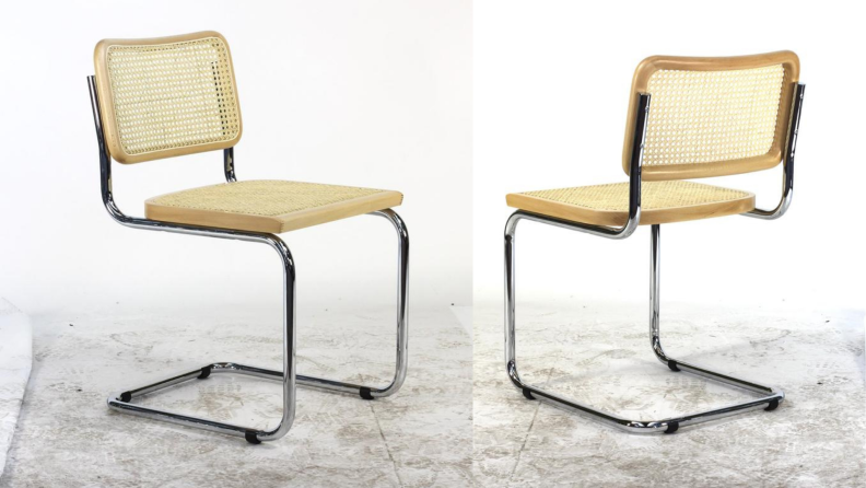 Back and front view of Cesca chair