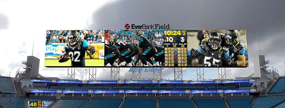 The Jacksonville Jaguars' new jumbo LED screens