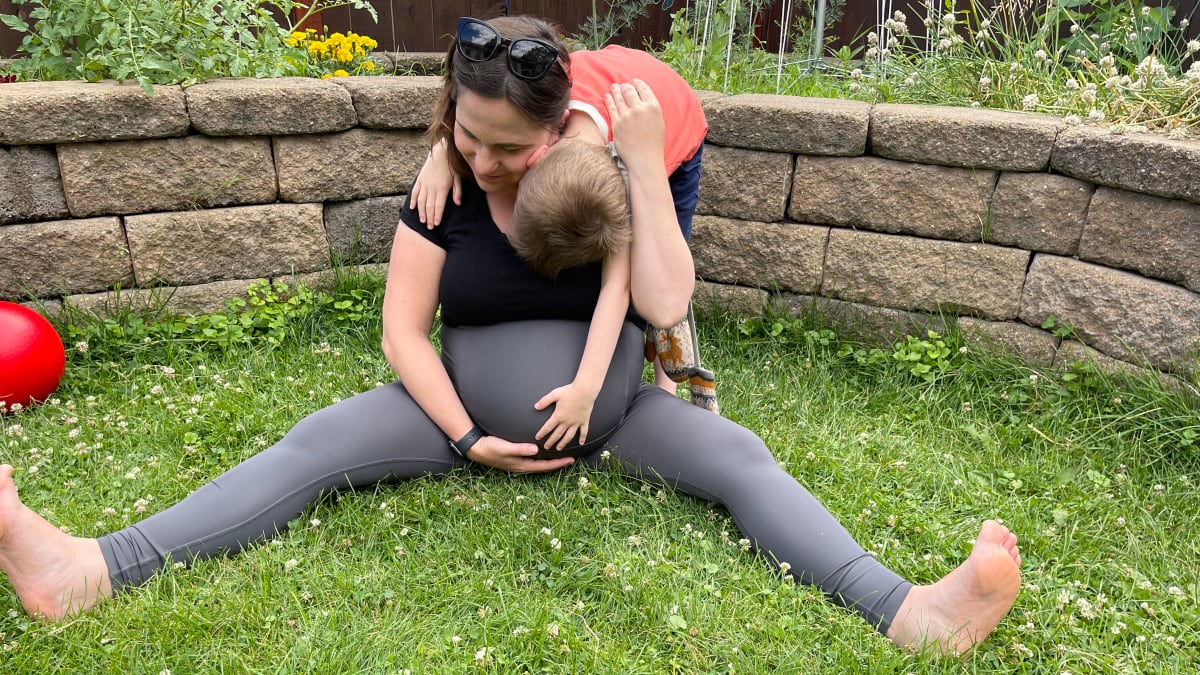 Maternity Leggings Workout Active Over The Belly No See-Through Pants for Women 