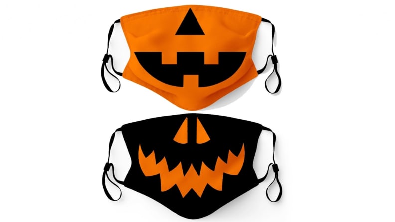 Two jack-o-lantern mask