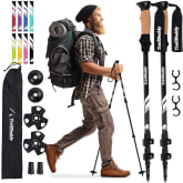 Cascade Mountain Tech 100% Carbon Fiber Adjustable Lightweight Trekking  Poles with Cork Grip and Quick Lock for Hiking, Walking and Running in all  Terrains 