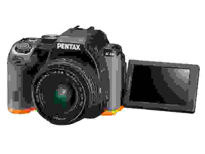 A manufacturer image of the Pentax K-S2's articulating screen.