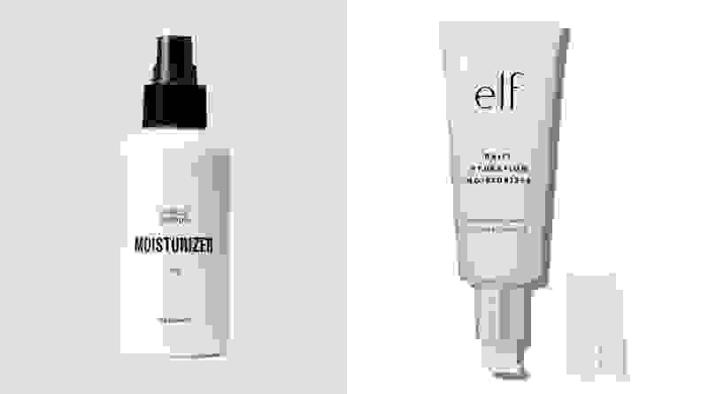 The Public Goods Facial Moisturizer and the E.L.F. Cosmetics Daily Hydration Moisturizer.