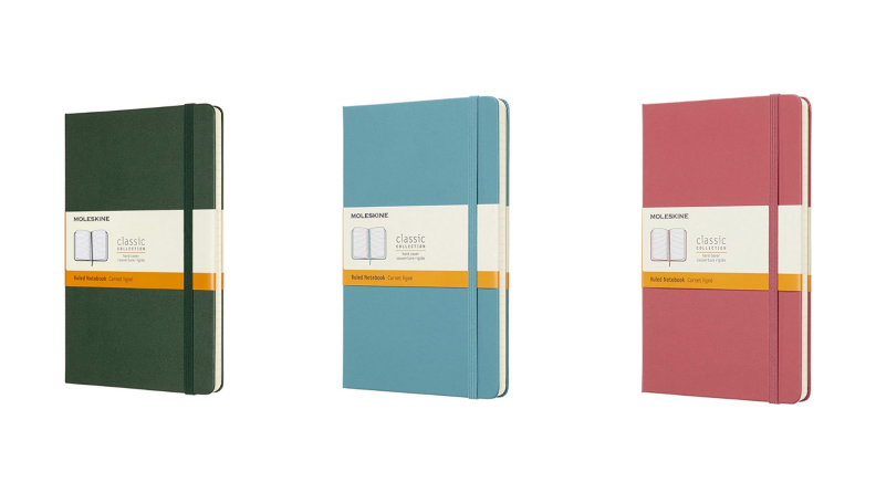 Journals in different colors.