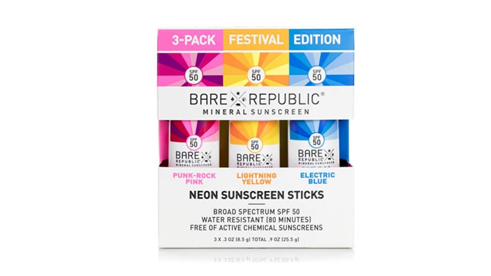 Bare Republic Neon Sunscreen Sticks