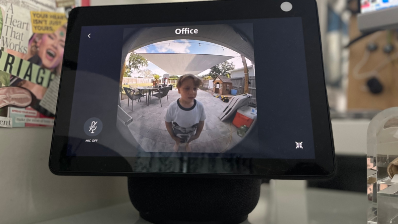The live view from the Ring Battery Doorbell Plus on the Amazon Echo Show 10 smart display
