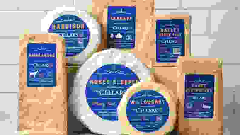 Jasper Hill Farm has an all-star lineup of cheeses perfect for any time of year. Pictured here are seven different packaged varieties.