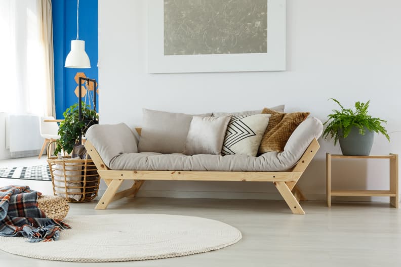 A clean, clutter-free living room