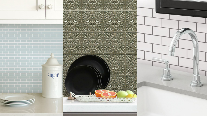 Assorted tile backsplashes in modern kitchens.