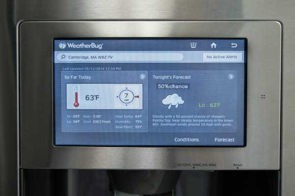 The new Samsung smart fridge’s WeatherBug app.