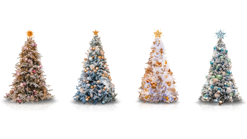 Four themed Christmas trees.