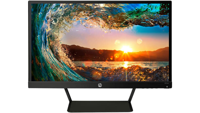 An image of a computer monitor with a colorful screensaver