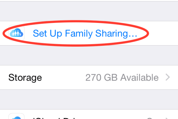 iCloud Family Sharing