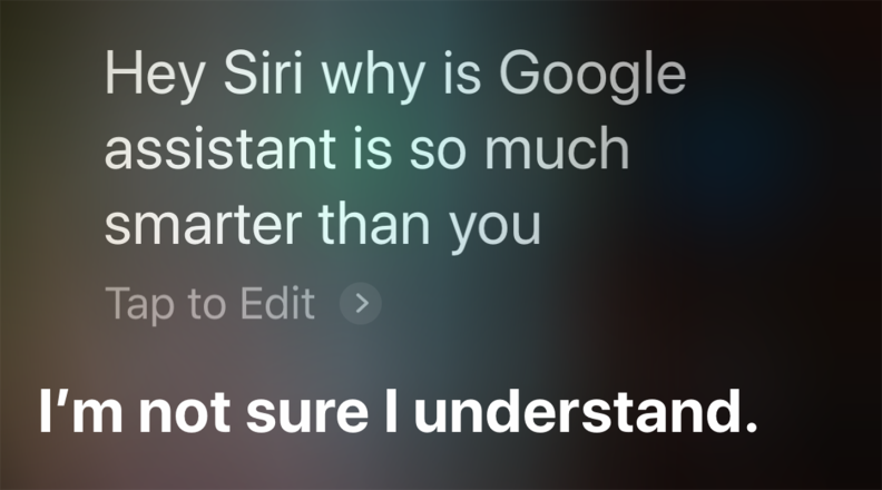 screenshot of Siri not understanding