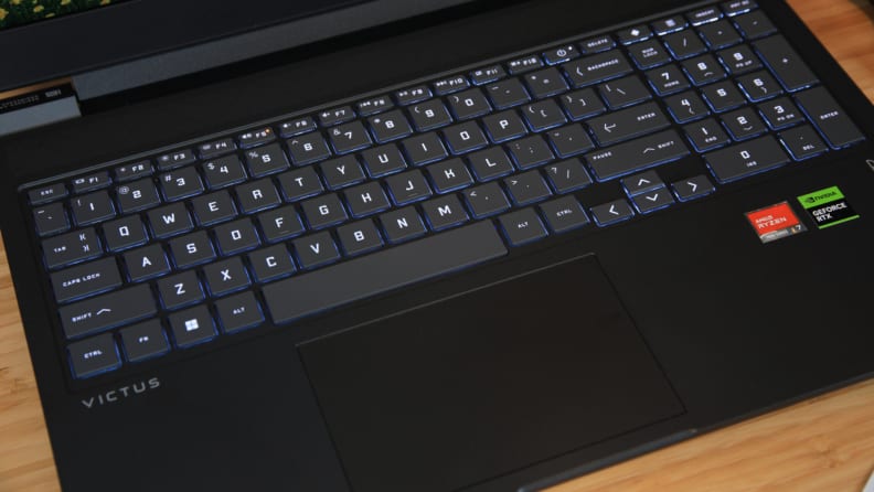Close-up shot of the keyboard and touchpad.