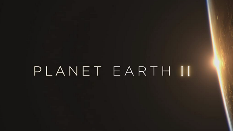 A title card for Planet Earth II that reads "Planet Earth II"