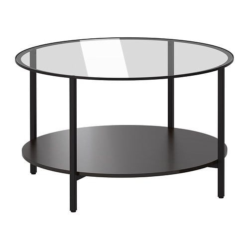 An oval coffee table for when you're socializing with roommates