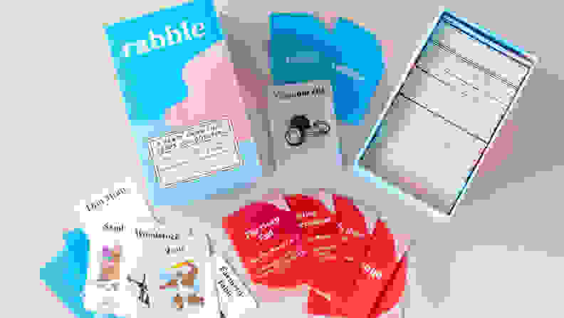 Rabble board game on pink table