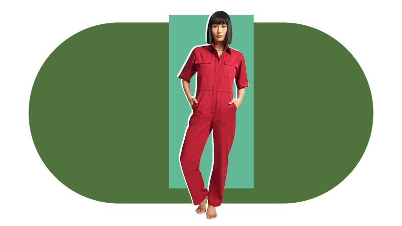 A Red Rivet Utility Dynamo Stretch jumpsuit