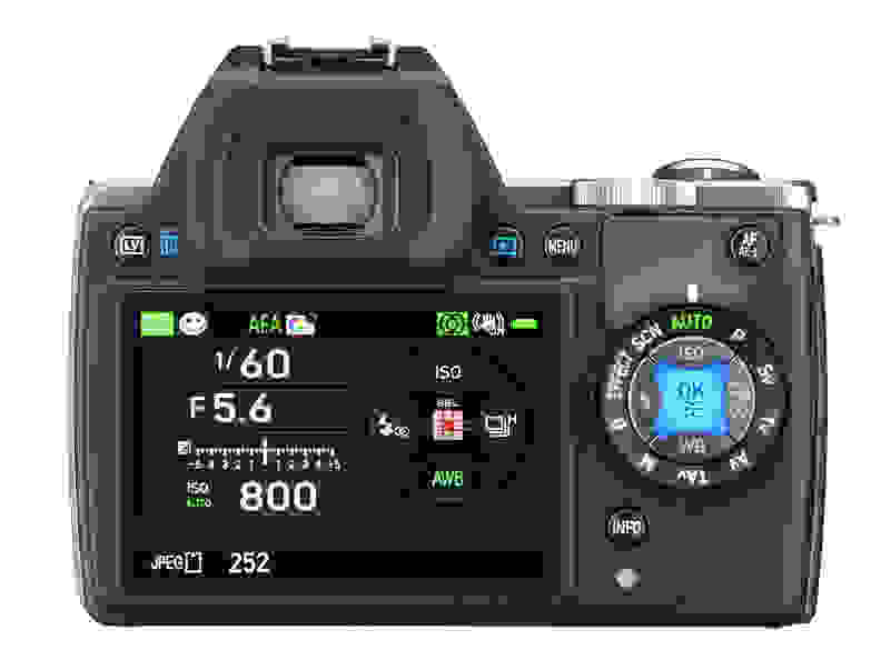 This latest Pentax D-SLR has a radical new control scheme that uses a backlit LED control surrounded by a mode dial.