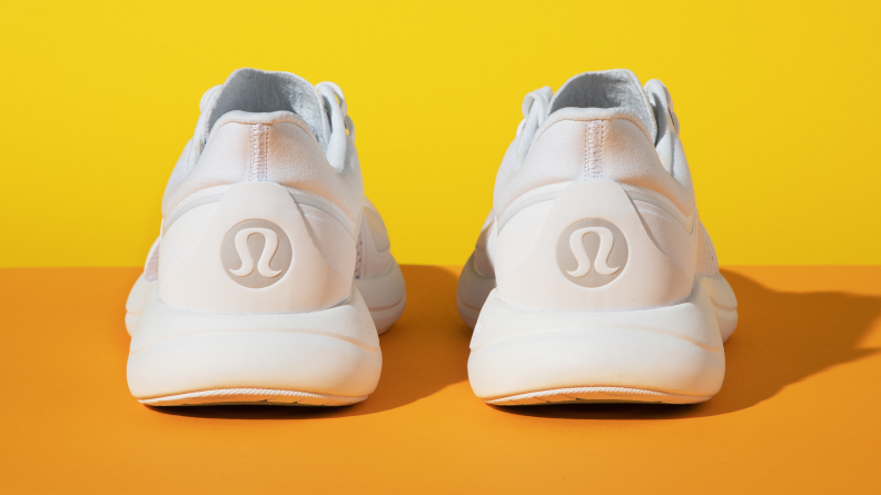 The logo on the back of the Lululemon Chargefeel sneaker