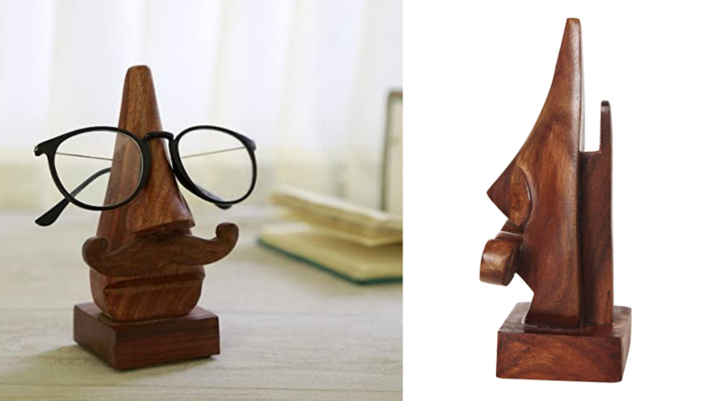 Wooden display for glasses