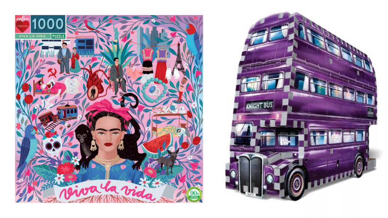 Frida Kahlo and Harry Potter Knight Bus puzzles