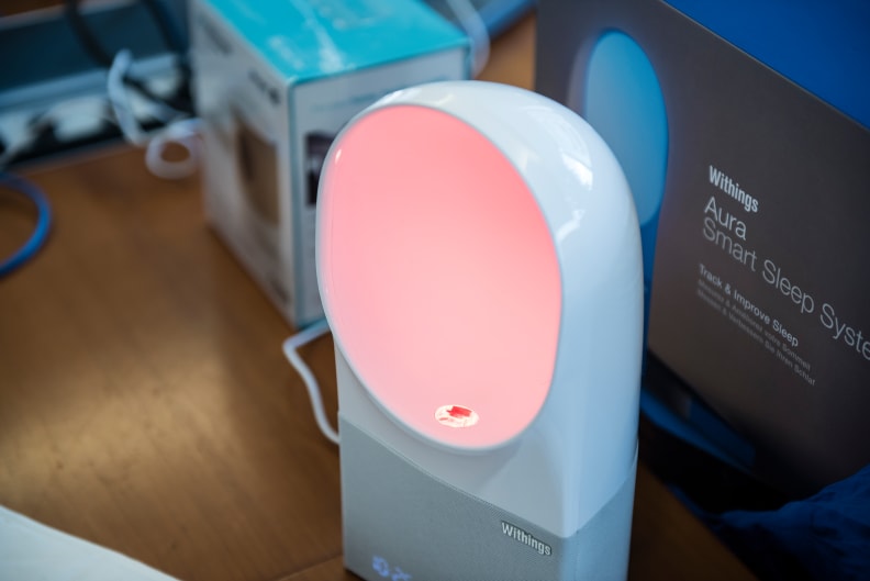 The Withings Aura glowing red