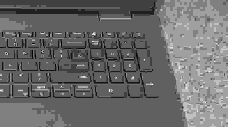 A closeup of the numpad on the right side of the keyboard