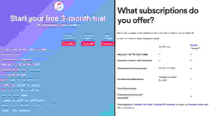 Screenshot of Apple Music vs. Spotify Plans