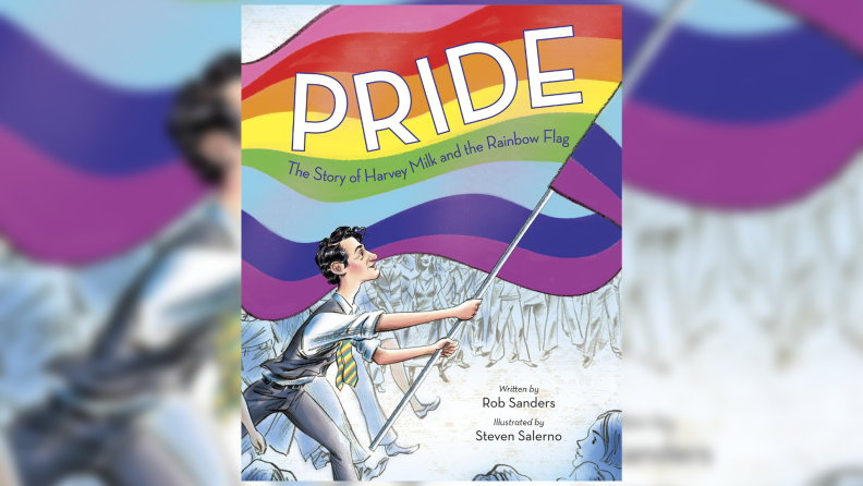 The cover art of Pride: The Story of Harvey Milk and the Rainbow Flag.