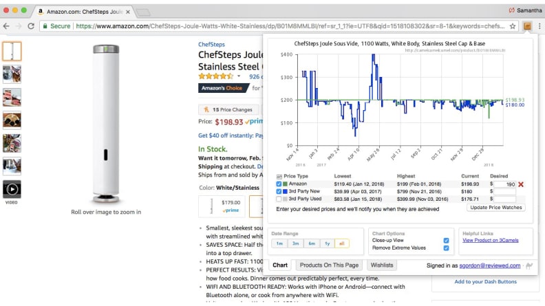 camelcamelcamel Chrome extension