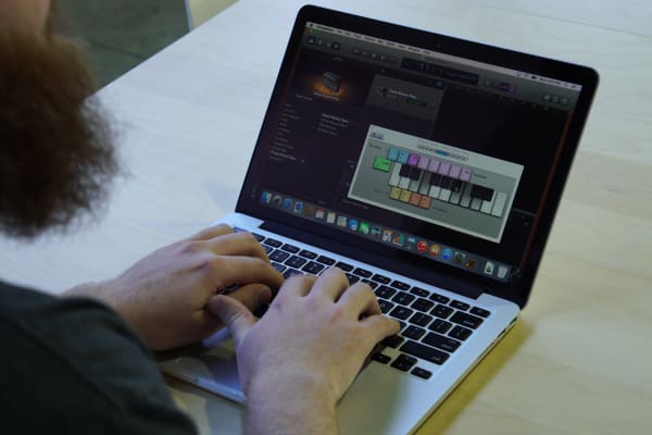 The MacBook Pro is perfectly suited for creative content creation, like using GarageBand to make your own music.