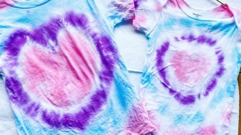 Two tie dyed shirts