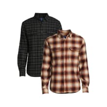 Product image of George Men's Long Sleeve Flannel Shirts, Two-Pack