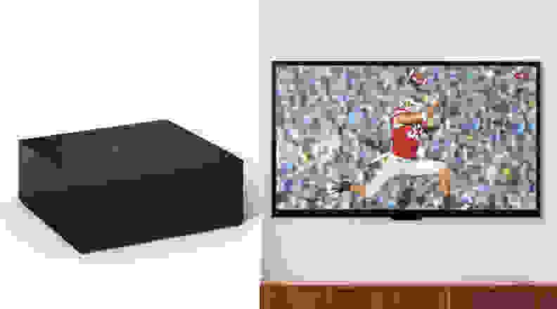 Amazon Recast and TV with football game