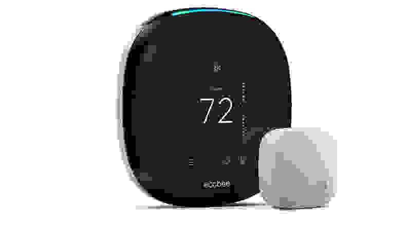 带传感器的Ecobee4智能恒温器