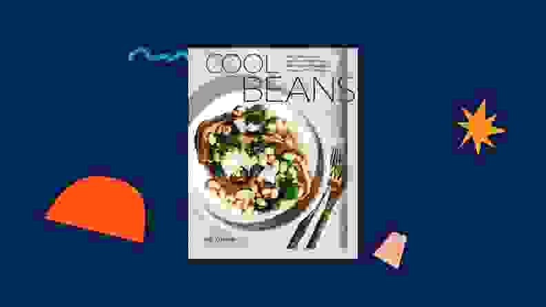 Cool Beans cookbook against a dark blue background.
