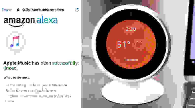 Apple Music Alexa screenshot and Echo Spot