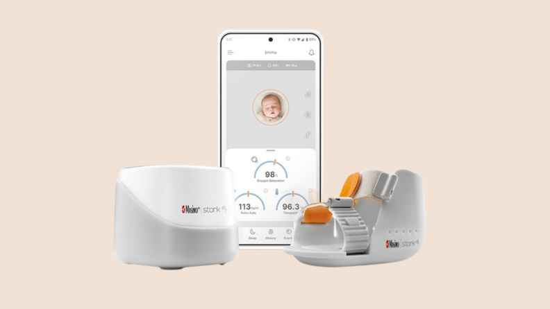 Product image of the Masimo Stork Vitals+ Smart Home Baby Monitor.
