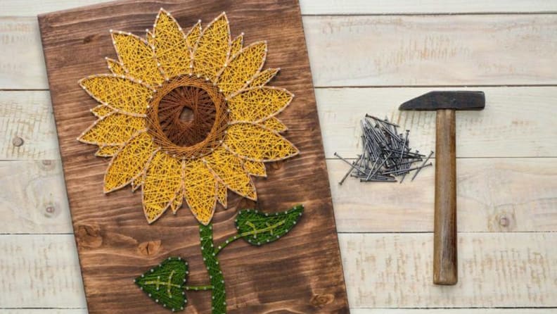 Sunflower string art.
