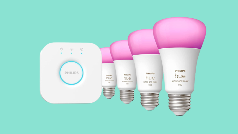 The Philips Hue smart bulbs and the Philips Hue smart home hub