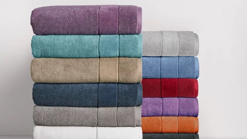 A stack of colorful towels.