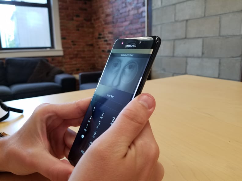 The Note 7's iris scanner is fairly quick, though unless you need the security your PIN will still be faster.