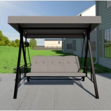 Product image of Veikous Included side trays 3-person Dark Gray Steel Outdoor Swing