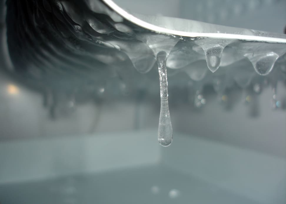 Icicles dripping from a freezer tray