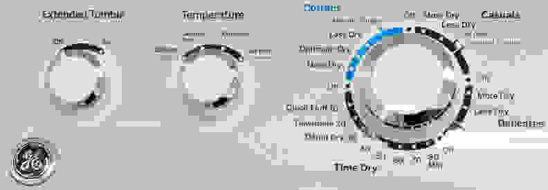 Four temperature settings and an extended tumble. That's all the control you really have over the GE GTD45EASJWS.