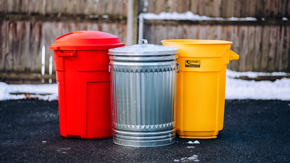 The trash cans